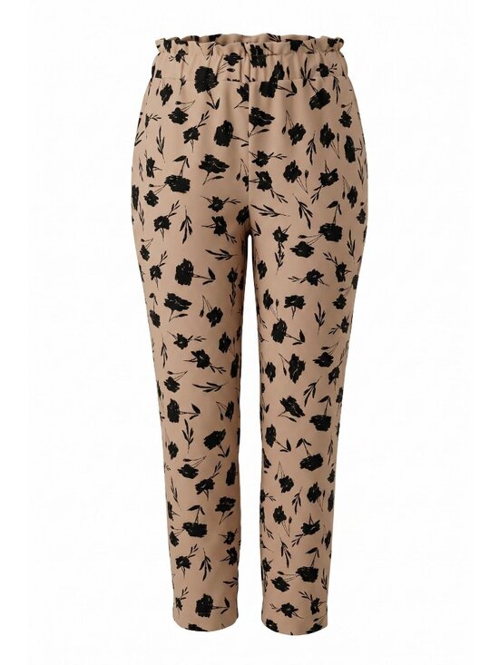 Jules & Leopold Pants - Jules & Leopold Womens Small Tan Floral Jogger Pants Pull On Elastic Waist NWT